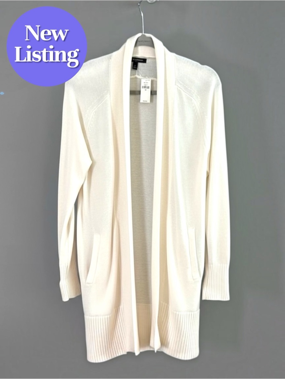 🍁🆕 BR Factory Shawl Collar, Long Open Front Cardigan. Size XS. NWT.